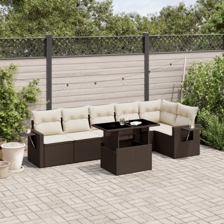 Juego de sofás de jardín 7 piezas con cojines ratán PE marrón von , Gartensets - Ref: Foro24-3267923, Preis: 519,09 €, Rabatt: %