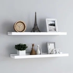 Shelf for photo frames 2 pcs white MDF 80x9x3 cm by vidaXL, Shelves and shelves - Ref: Foro24-323930, Price: 23,34 €, Discoun...