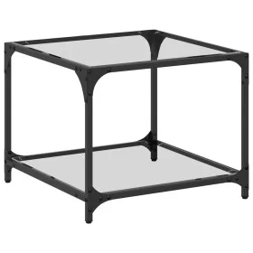 Mesa de centro superficie vidrio transparente acero 50x50x40 cm by , Coffee table - Ref: Foro24-845970, Price: 38,28 €, Disco...