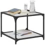 Mesa de centro superficie vidrio transparente acero 50x50x40 cm de , Mesas de centro - Ref: Foro24-845970, Precio: 38,28 €, D...