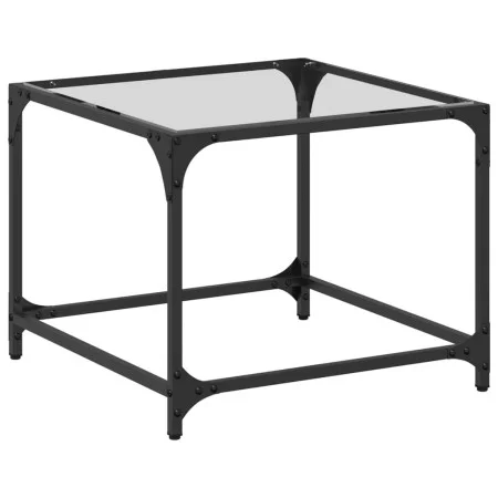 Couchtisch mit transparenter Glasoberfläche und Stahlgestell 50x50x40 cm. von , Couchtisch - Ref: Foro24-845966, Preis: 33,54...