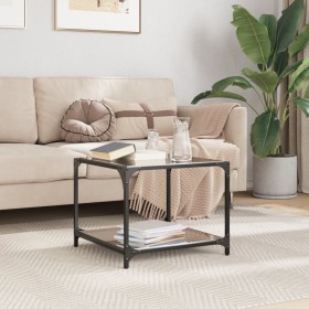 Schwarzer Glastisch mit Stahlrahmen, 50x50x40 cm. von , Couchtisch - Ref: Foro24-845972, Preis: 42,80 €, Rabatt: %