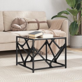 Mesa de centro de acero superficie de vidrio negro 50x50x41 cm by , Coffee table - Ref: Foro24-845993, Price: 45,77 €, Discou...