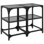 Zwei Couchtische aus Stahl mit schwarzer Glasplatte, 30x30x45 cm. von , Couchtisch - Ref: Foro24-846001, Preis: 47,92 €, Raba...