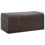 Cofre con pestillos contrachapada marrón 90x50x39,5 cm de , Baúles de almacenamiento - Ref: Foro24-4010549, Precio: 124,78 €,...