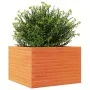 Jardinera de madera maciza de pino marrón cera 70x70x46 cm by , Pots and planters - Ref: Foro24-3282416, Price: 161,66 €, Dis...
