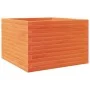 Jardinera de madera maciza de pino marrón cera 70x70x46 cm by , Pots and planters - Ref: Foro24-3282416, Price: 161,66 €, Dis...