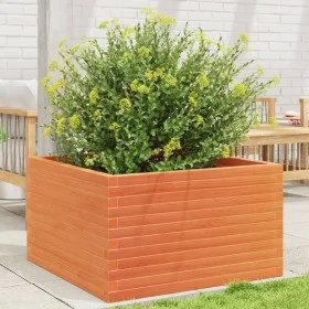 Massive Holzblumenkasten aus braunem Kiefernholz mit Wachsbeschichtung, 80x80x46 cm. von , Töpfe und Pflanzgefäße - Ref: Foro...
