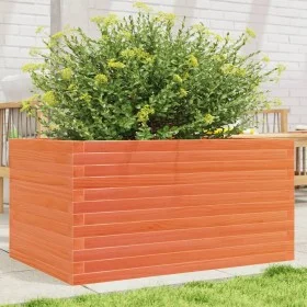 Jardinera de madera maciza pino marrón cera 90x60x46 cm by , Pots and planters - Ref: Foro24-3282456, Price: 175,29 €, Discou...