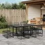 Garten-Essgruppe 11-teilig aus schwarzem synthetischem Rattan von , Gartensets - Ref: Foro24-3295044, Preis: 499,62 €, Rabatt: %