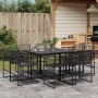 9-teiliges Gartensitzgruppen-Set aus schwarzem Kunststoff-Rattan von , Gartensets - Ref: Foro24-3295038, Preis: 453,83 €, Rab...