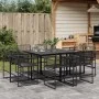 9-teiliges Gartensitzgruppen-Set aus schwarzem Kunststoff-Rattan von , Gartensets - Ref: Foro24-3295038, Preis: 448,12 €, Rab...