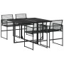 Juego de comedor de jardín 5 piezas ratán sintético negro by , Garden sets - Ref: Foro24-3295033, Price: 283,85 €, Discount: %