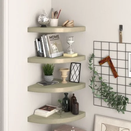 Corner floating shelves 4 pcs MDF oak 35x35x3.8 cm by vidaXL, Shelves and shelves - Ref: Foro24-323927, Price: 67,20 €, Disco...