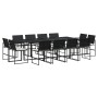 Garten-Essgruppe mit 13-teiligen Kissen aus schwarzem Kunststoff-Rattan. von , Gartensets - Ref: Foro24-3295065, Preis: 746,4...