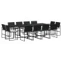 Set comedor de jardín con cojines 13 pzas ratán sintético negro by , Garden sets - Ref: Foro24-3295065, Price: 737,88 €, Disc...