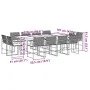 Set comedor de jardín con cojines 13 pzas ratán sintético negro by , Garden sets - Ref: Foro24-3295065, Price: 737,88 €, Disc...