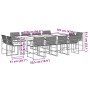 Set comedor de jardín con cojines 13 pzas ratán sintético negro by , Garden sets - Ref: Foro24-3295065, Price: 746,49 €, Disc...