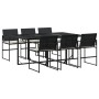 Set de comedor de jardín 7 pzas y cojines ratán sintético negro by , Garden sets - Ref: Foro24-3295059, Price: 407,12 €, Disc...