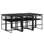 Set de comedor de jardín 7 pzas y cojines ratán sintético negro by , Garden sets - Ref: Foro24-3295059, Price: 407,12 €, Disc...