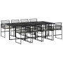 Garten-Essgruppe 9-teilig mit schwarzen Polstern aus synthetischem Rattan von , Gartensets - Ref: Foro24-3295010, Preis: 575,...