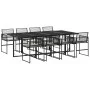Set de comedor de jardín 9 pzas y cojines ratán sintético negro by , Garden sets - Ref: Foro24-3295010, Price: 568,18 €, Disc...