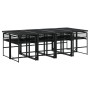 Garten-Essgruppe 9-teilig mit schwarzen Polstern aus synthetischem Rattan von , Gartensets - Ref: Foro24-3295010, Preis: 575,...