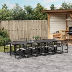 Set comedor de jardín con cojines 13 pzas ratán sintético negro de , Conjuntos de jardín - Ref: Foro24-3295012, Precio: 891,6...