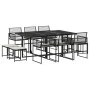 Set de comedor jardín 11 pzas con cojines ratán sintético negro by , Garden sets - Ref: Foro24-3295019, Price: 511,60 €, Disc...