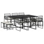 Set de comedor jardín 11 pzas con cojines ratán sintético negro by , Garden sets - Ref: Foro24-3295019, Price: 518,12 €, Disc...
