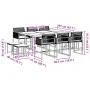Set de comedor jardín 11 pzas con cojines ratán sintético negro by , Garden sets - Ref: Foro24-3295019, Price: 511,60 €, Disc...
