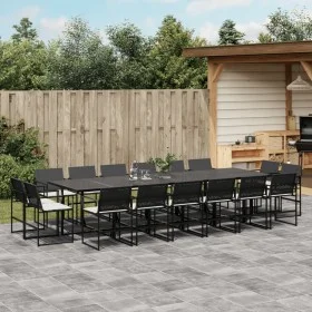 Set de muebles jardín 17 pzas con cojines ratán sintético negro by , Garden sets - Ref: Foro24-3295067, Price: 986,20 €, Disc...