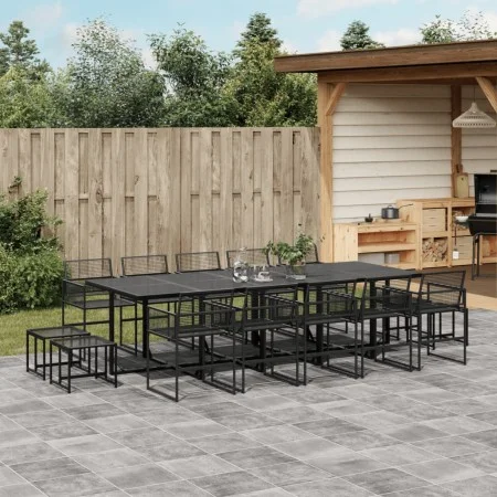 Set de comedor de jardín 15 pzas ratán sintético negro von , Gartensets - Ref: Foro24-3295046, Preis: 802,69 €, Rabatt: %