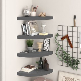 Corner floating shelves 4 pcs glossy gray MDF 35x35x3.8 cm by vidaXL, Shelves and shelves - Ref: Foro24-323915, Price: 58,00 ...