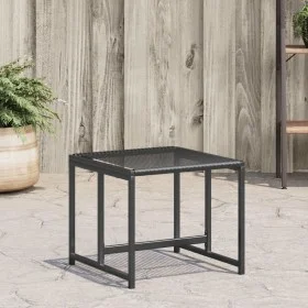 Gartenhocker, 4 Stück, aus schwarzem synthetischem Rattan. von , Hocker für den Außenbereich - Ref: Foro24-4008579, Preis: 80...