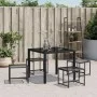 Gartenhocker, 4 Stück, aus schwarzem synthetischem Rattan. von , Hocker für den Außenbereich - Ref: Foro24-4008579, Preis: 80...