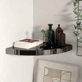 Glossy black MDF corner floating shelf 35x35x3.8 cm by vidaXL, Shelves and shelves - Ref: Foro24-323910, Price: 26,02 €, Disc...