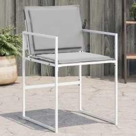 Gartenstühle mit Kissen, 4 Stück, aus weißem Stahl und Textilene von , Gartenstühle - Ref: Foro24-4008587, Preis: 117,19 €, R...