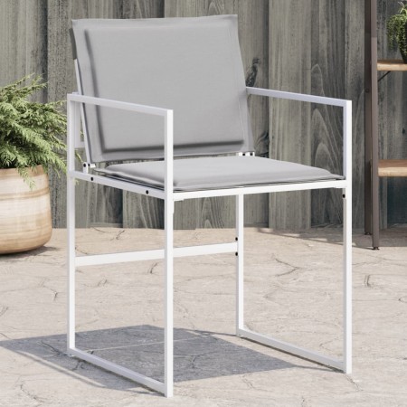 Gartenstühle mit Kissen, 4 Stück, aus weißem Stahl und Textilene von , Gartenstühle - Ref: Foro24-4008587, Preis: 160,54 €, R...