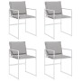 Sillas de jardín con cojines 4 uds acero y textilene blanco by , Garden chairs - Ref: Foro24-4008587, Price: 160,54 €, Discou...