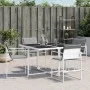 Gartenstühle mit Kissen, 4 Stück, aus weißem Stahl und Textilene von , Gartenstühle - Ref: Foro24-4008587, Preis: 117,19 €, R...