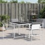 Gartenstühle mit Kissen, 4 Stück, aus weißem Stahl und Textilene von , Gartenstühle - Ref: Foro24-4008587, Preis: 160,54 €, R...