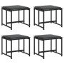 Taburetes de jardín con cojines 4 uds acero y textilene negro by , Outdoor ottomans - Ref: Foro24-4008585, Price: 97,49 €, Di...