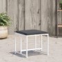 Taburetes de jardín con cojines 4 uds acero y textilene blanco by , Outdoor ottomans - Ref: Foro24-4008591, Price: 86,45 €, D...