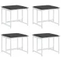 Taburetes de jardín con cojines 4 uds acero y textilene blanco by , Outdoor ottomans - Ref: Foro24-4008591, Price: 85,39 €, D...