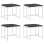 Taburetes de jardín con cojines 4 uds acero y textilene blanco by , Outdoor ottomans - Ref: Foro24-4008591, Price: 86,45 €, D...