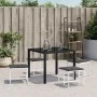 Taburetes de jardín con cojines 4 uds acero y textilene blanco by , Outdoor ottomans - Ref: Foro24-4008591, Price: 85,39 €, D...