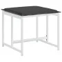 Taburetes de jardín con cojines 4 uds acero y textilene blanco by , Outdoor ottomans - Ref: Foro24-4008591, Price: 85,39 €, D...