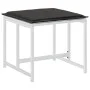 Taburetes de jardín con cojines 4 uds acero y textilene blanco by , Outdoor ottomans - Ref: Foro24-4008591, Price: 85,39 €, D...