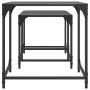 Mesas de centro apilables y tapa de vidrio 2 pzas acero negro by , Coffee table - Ref: Foro24-845985, Price: 62,47 €, Discoun...